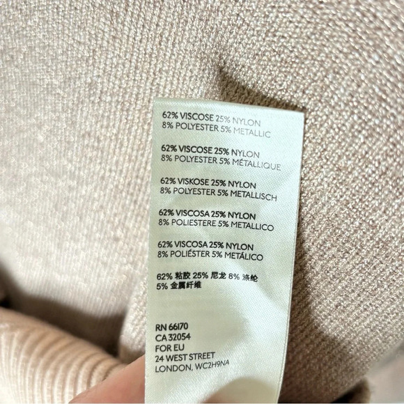 Free People Starry Night Shimmer Sweater Pullover Cream Metallic Holiday Party M - Picture 7 of 9